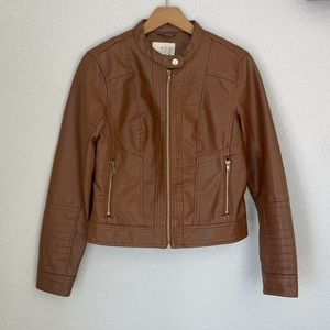Tan/Brown Leather Jacket (Small)